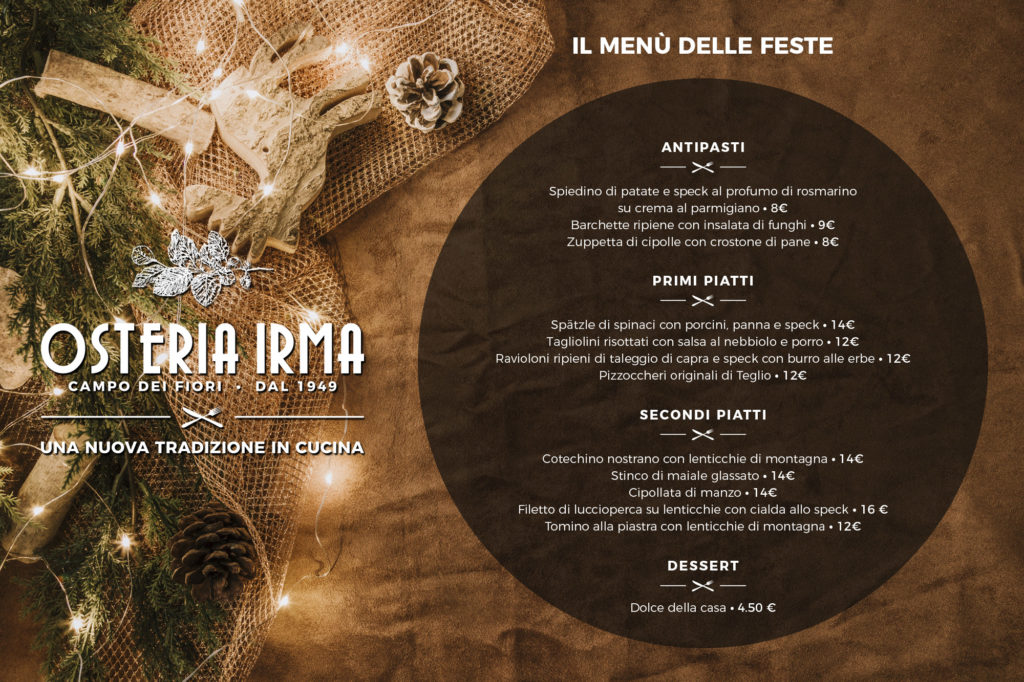 Menu X Le Feste Di Natale.Il Nostro Menu Delle Feste Osteria Irma